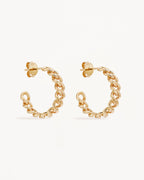 Yellow Gold Vermeil Radiant Curb Hoops