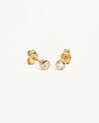 Yellow Gold Vermeil Radiant Crystal Stud Earrings