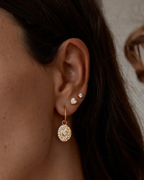 Yellow Gold Vermeil Radiant Crystal Stud Earrings