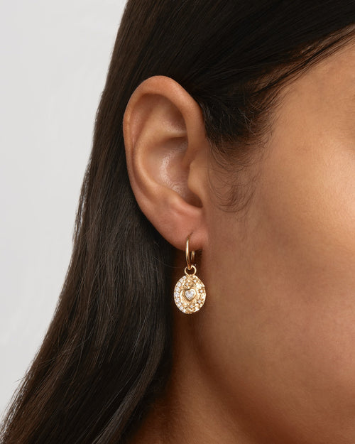 Yellow Gold Vermeil Love You to the Moon and Back Hoops