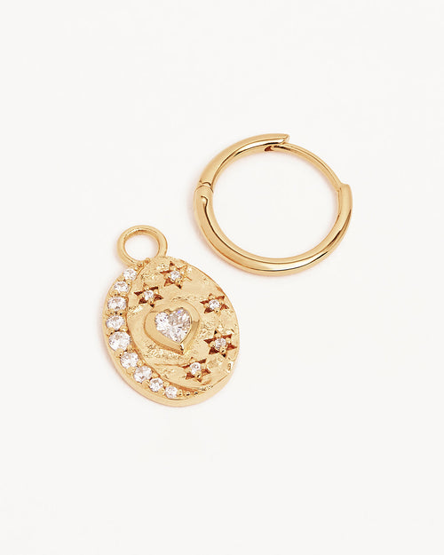 Yellow Gold Vermeil Love You to the Moon and Back Hoops