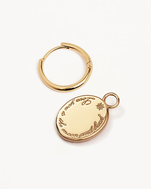 Yellow Gold Vermeil Love You to the Moon and Back Hoops