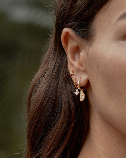 Yellow Gold Vermeil Lotus Hoops