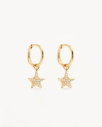 Yellow Gold Vermeil By the Sea Crystal Starfish Hoops