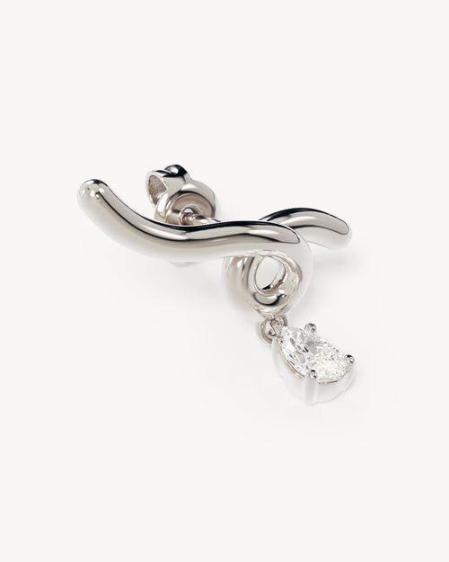 White Gold Vermeil Entwined With You Earrings