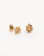 Yellow Gold Vermeil Bloom Within Lotus Stud Earrings