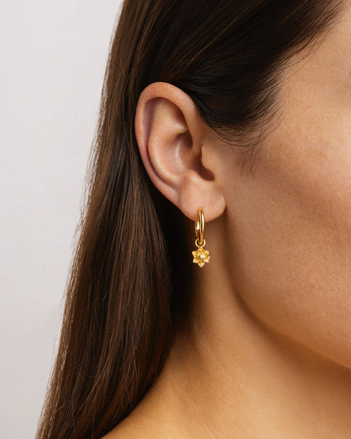 Yellow Gold Vermeil Bloom Within Lotus Hoops