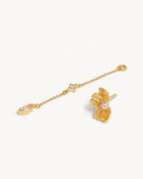 Yellow Gold Vermeil Serene Lotus Chain Earrings