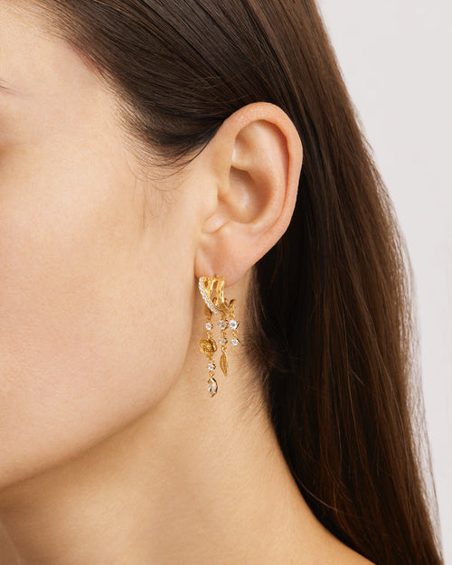 Gold Plated Radiant Bloom Illusion Hoops