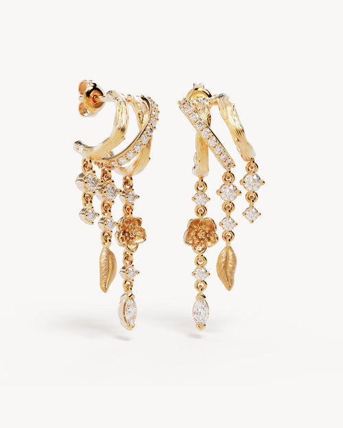 Gold Plated Radiant Bloom Illusion Hoops