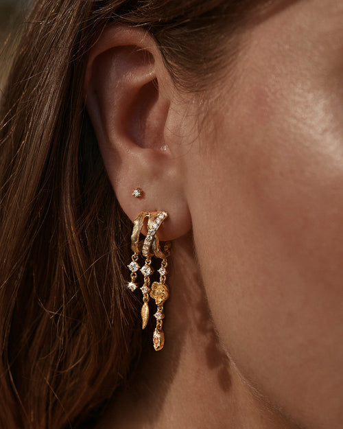 Gold Plated Radiant Bloom Illusion Hoops