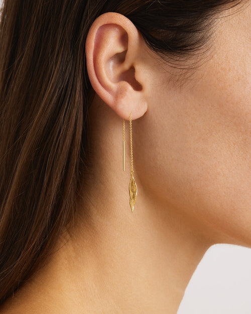 Yellow Gold Vermeil Awaken Thread Earrings