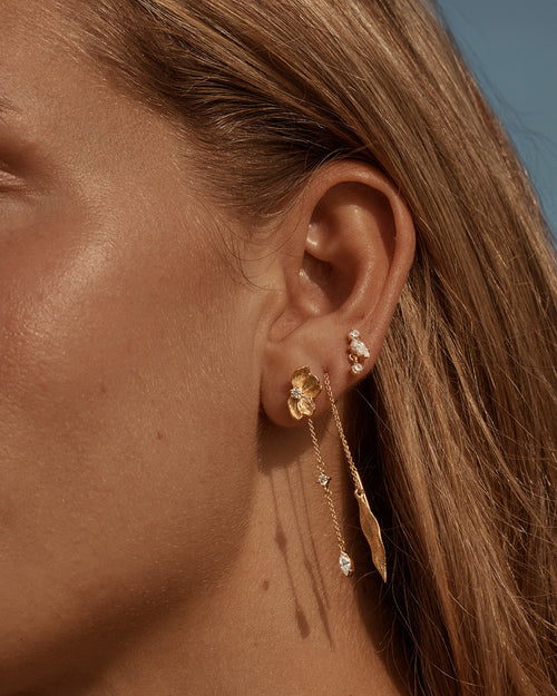 Yellow Gold Vermeil Awaken Thread Earrings