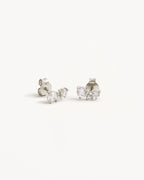 White Gold Vermeil Whispers of Love Stud Earrings