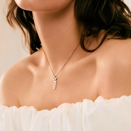 Engraved Heart Pendant Necklace • Best Friend Gift