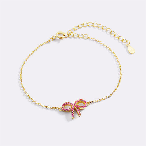 Pink Pave Bow Bracelet
