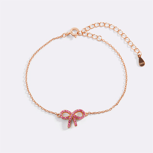Pink Pave Bow Bracelet