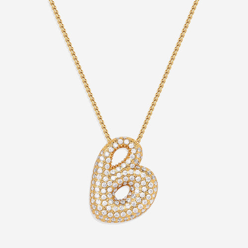 Pave Bubble Initial Necklace