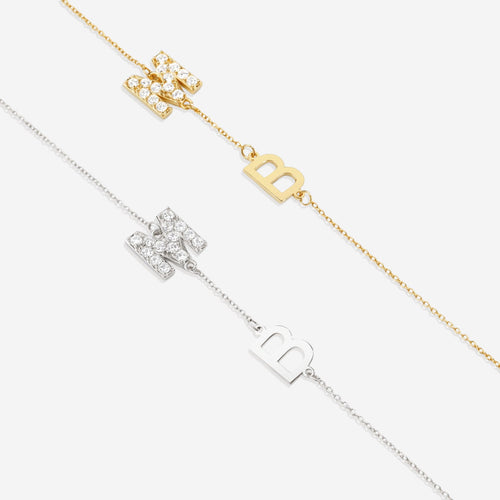 Custom Diamond & 2 Initial Necklace