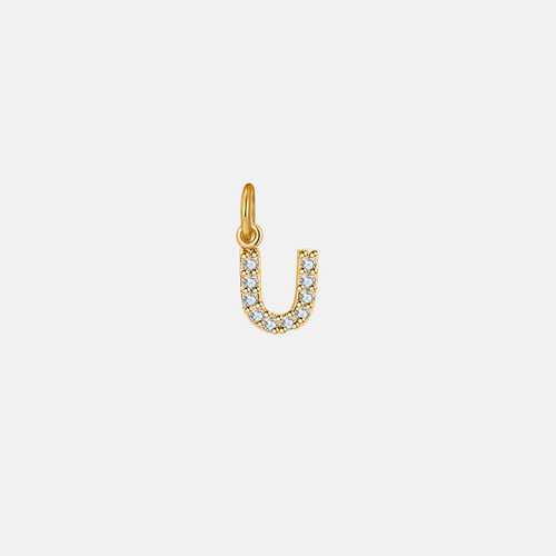Dainty Pave Initial Charm