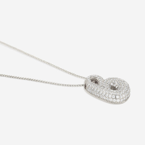 Pave Bubble Initial Necklace