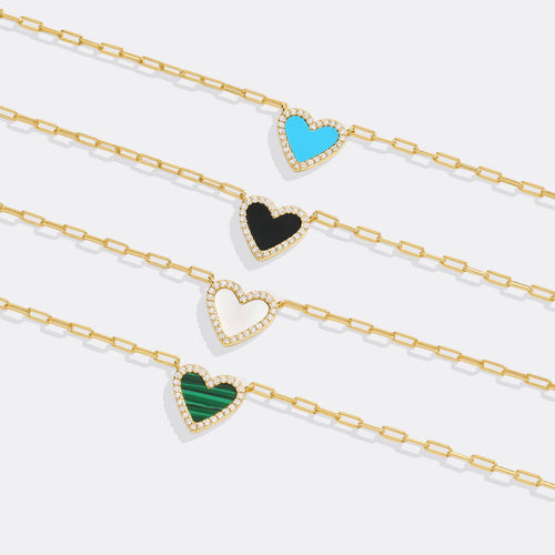 Dainty Heart Paperclip Necklace