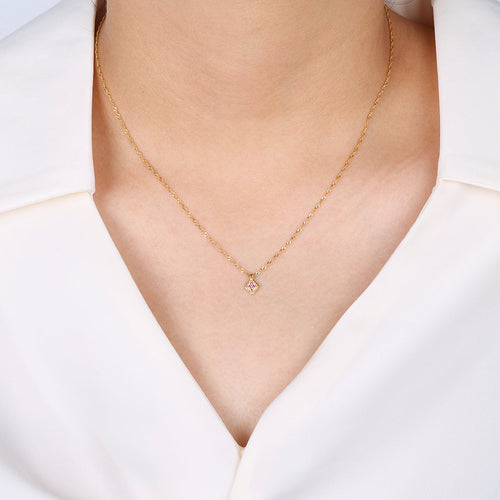 Dainty Birthstone Kite Necklace