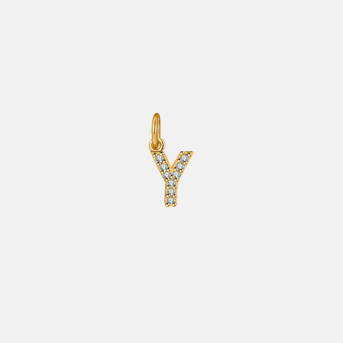 Dainty Pave Initial Charm