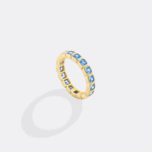 Asscher Cut Birthstone Eternity Ring