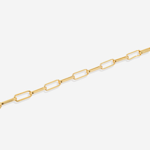 Mint Paperclip Necklace with Pave Initial Charm