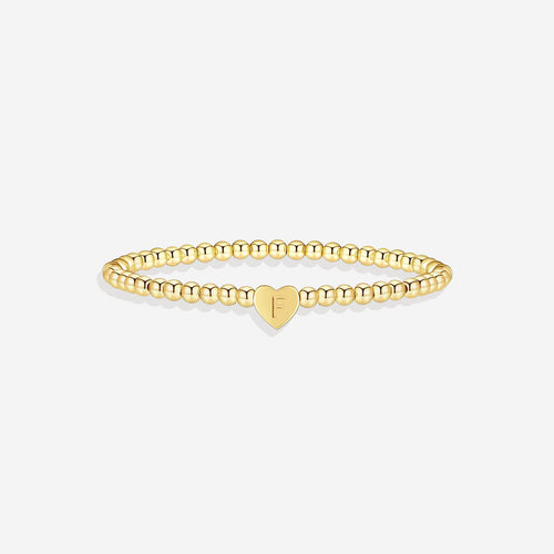 Beaded Bracelet with Heart Initial