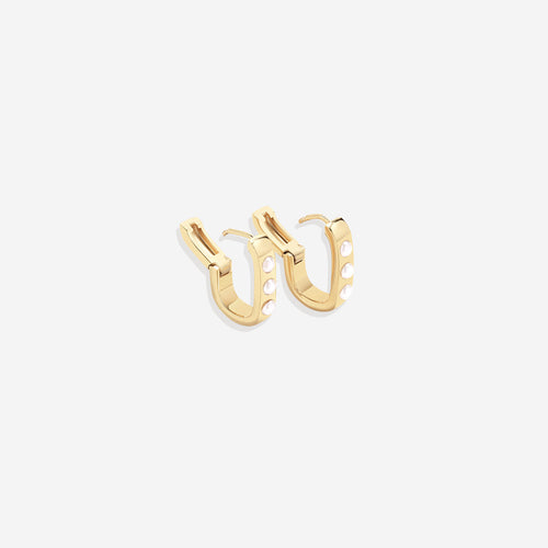Pearl Block Statement Hoops