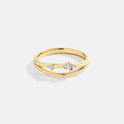 Crescent Moon Diamond Ring
