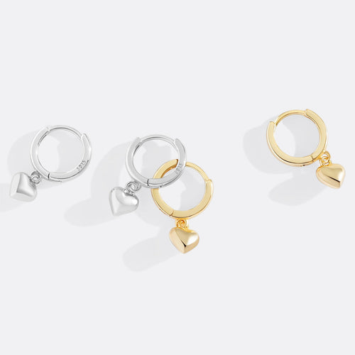 Dainty Heart Hoop Earrings