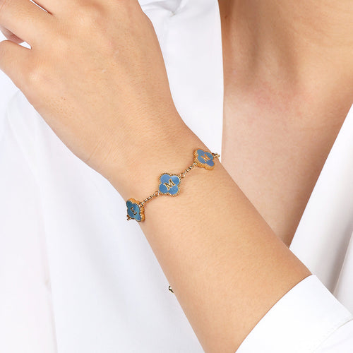 Colorful Clover Custom Name Bracelet