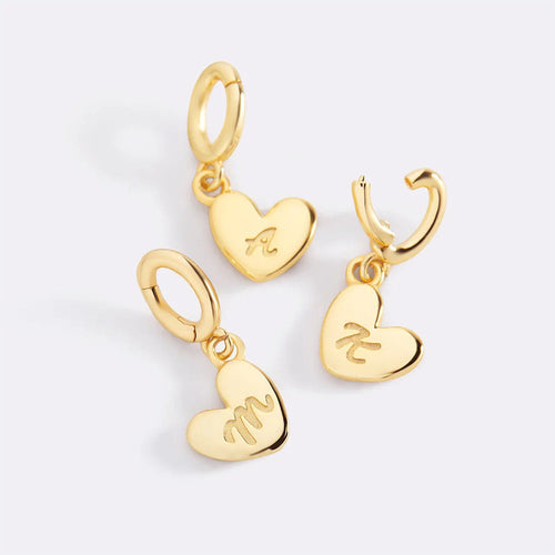 Dainty Heart Initial Charm