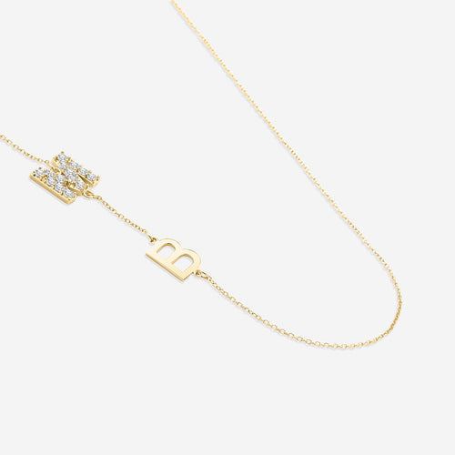 Custom Diamond & 2 Initial Necklace
