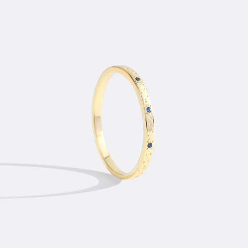 Narrow Textured Birthstone Band