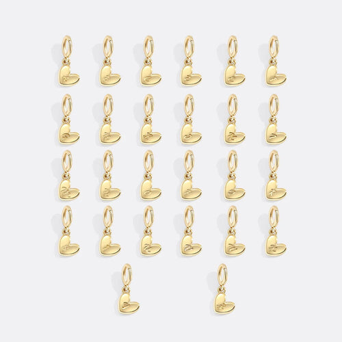 Dainty Heart Initial Charm