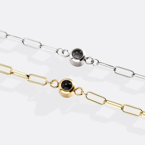 Photo Bracelet with Paperclip Chain