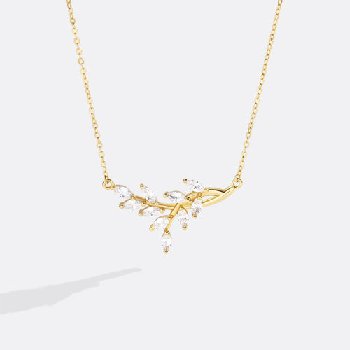 Birthstone Leaf Pendant Necklace