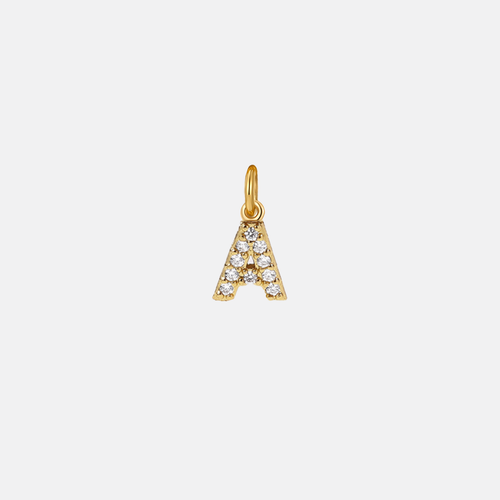 Dainty Pave Initial Charm