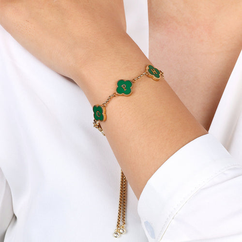 Colorful Clover Custom Name Bracelet