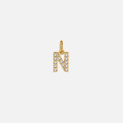 Dainty Pave Initial Charm