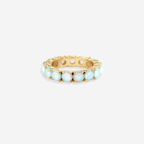 Blue Opal Eternity Ring