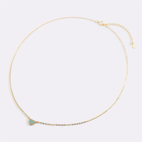 Tiny Turquoise Heart Choker