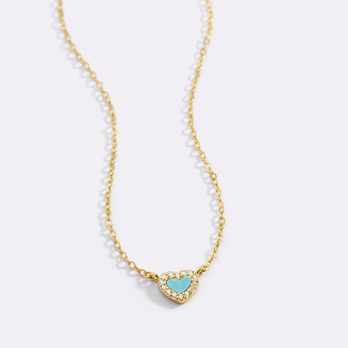 Tiny Turquoise Heart Choker