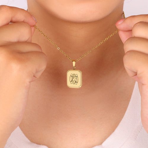 Monogram Portrait Pendant Necklace