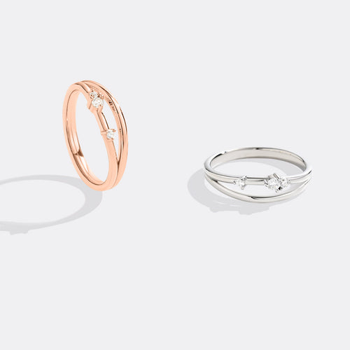 Crescent Moon Diamond Ring