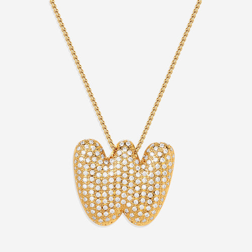 Pave Bubble Initial Necklace